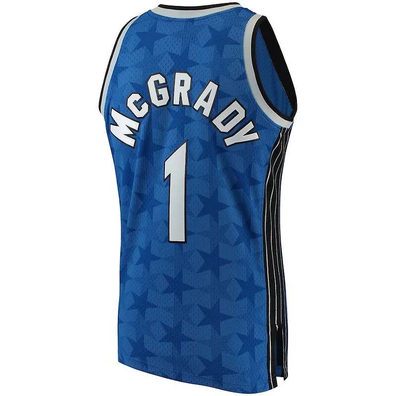 Orlando Magic Tracy McGrady Mitchell & Ness 2001-02 Hardwood Classics Swingman Player Blue Stars Jersey