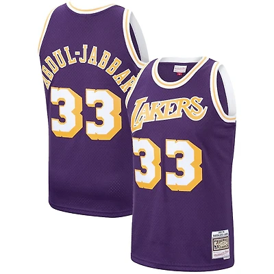 Los Angeles Lakers Kareem Abdul-Jabbar Mitchell & Ness 1983-84 Hardwood Classics Swingman Player Purple Jersey