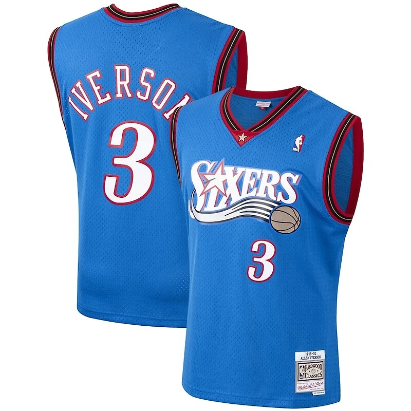 Philadelphia 76ers Allen Iverson Mitchell & Ness 1999-00 Hardwood Classics Swingman Player Blue Jersey