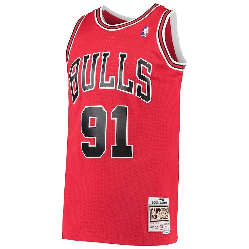 Chicago Bulls Dennis Rodman Mitchell & Ness 1997-98 Hardwood Classics Swingman Player Red Jersey
