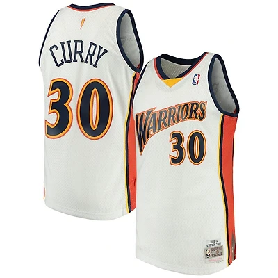 Golden State Warriors Stephen Curry Mitchell & Ness 2009-10 Hardwood Classics Swingman Player White Jersey