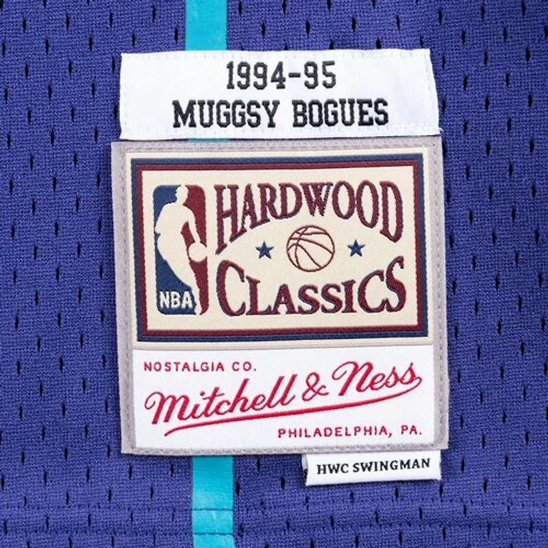 Charlotte Hornets Muggsy Bogues Mitchell & Ness 1994-95 Hardwood Classics Swingman Player Purple Jersey