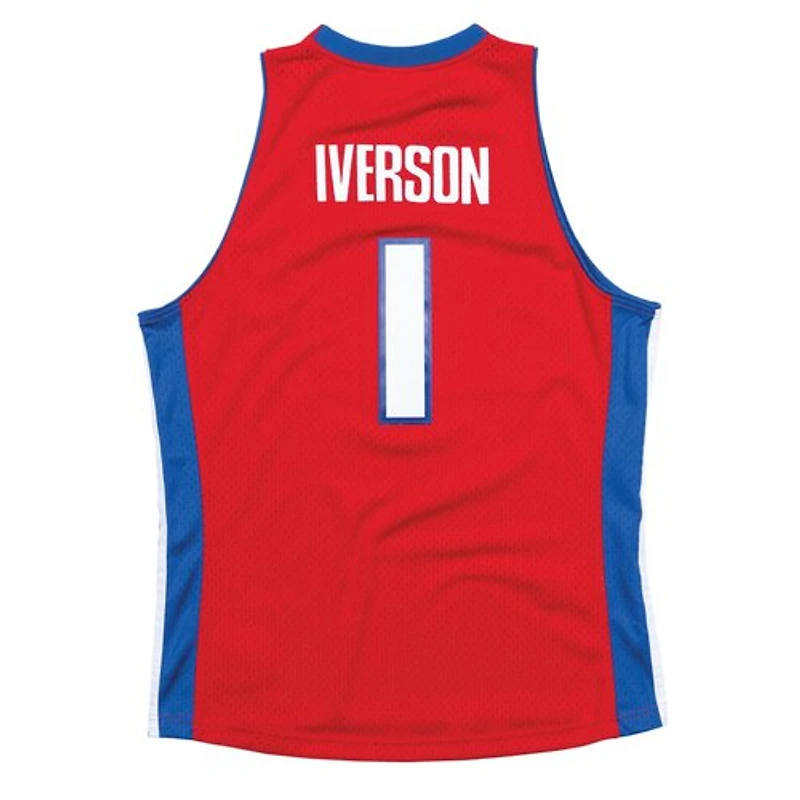 Detroit Pistons Allen Iverson Mitchell & Ness 2008-09 Hardwood Classics Swingman Player Red Jersey