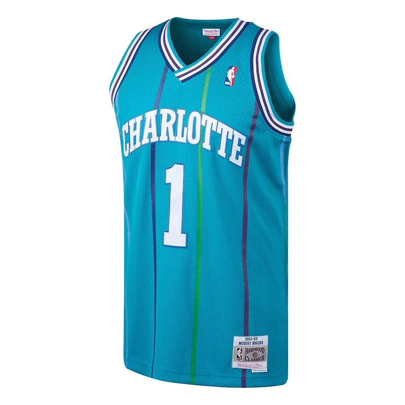 Youth Charlotte Hornets Muggsy Bogues Mitchell & Ness 1992-93 Hardwood Classics Swingman Teal Jersey