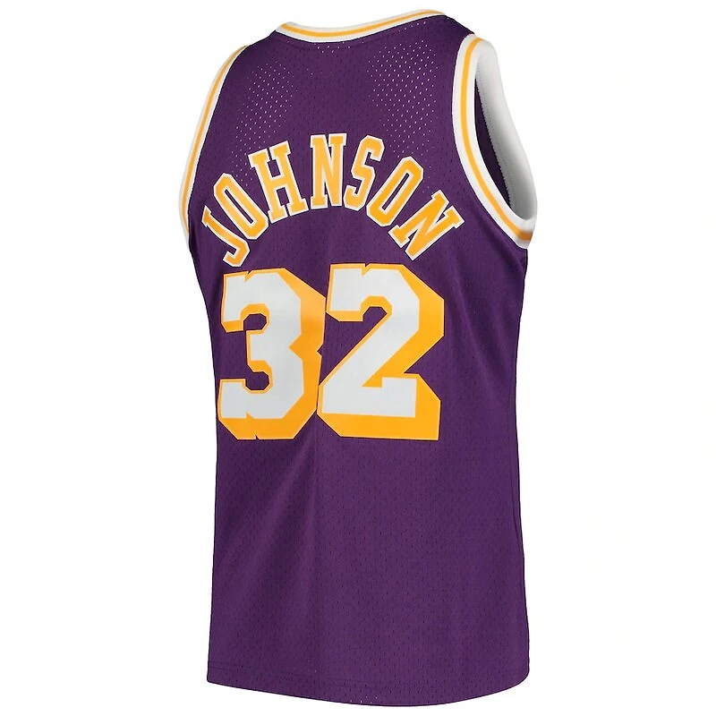 Los Angeles Lakers Magic Johnson Mitchell & Ness 1984-85 Hardwood Classics Swingman Player Purple Jersey