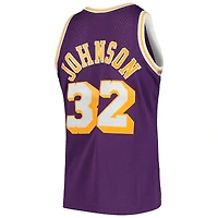 Los Angeles Lakers Magic Johnson Mitchell & Ness 1984-85 Hardwood Classics Swingman Player Purple Jersey