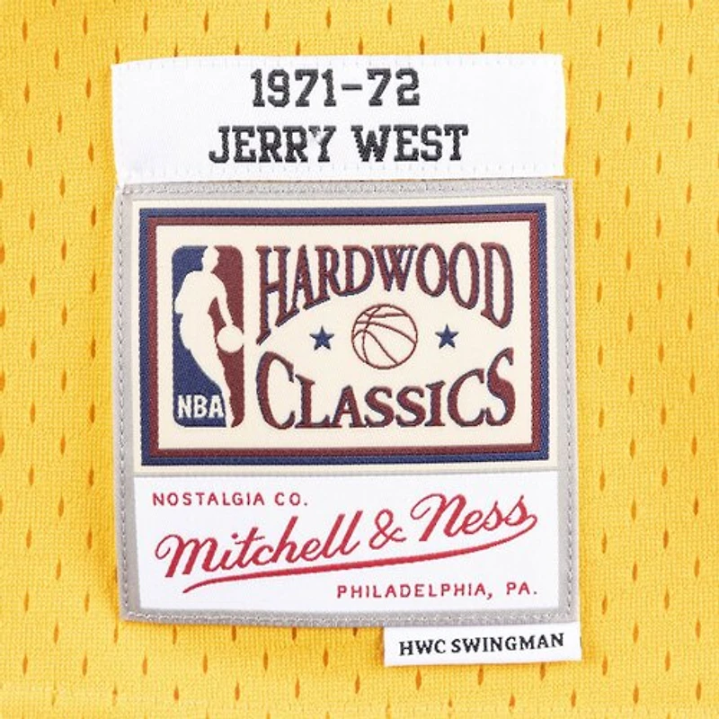 Los Angeles Lakers Jerry West Mitchell & Ness 1971-72 Hardwood Classics Swingman Player Gold Jersey