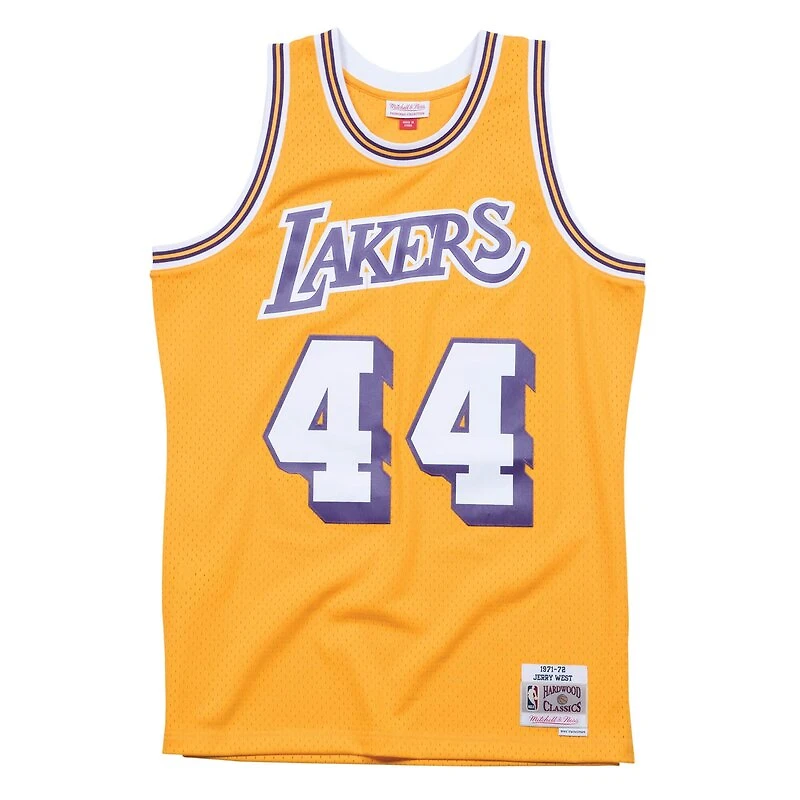 Los Angeles Lakers Jerry West Mitchell & Ness 1971-72 Hardwood Classics Swingman Player Gold Jersey