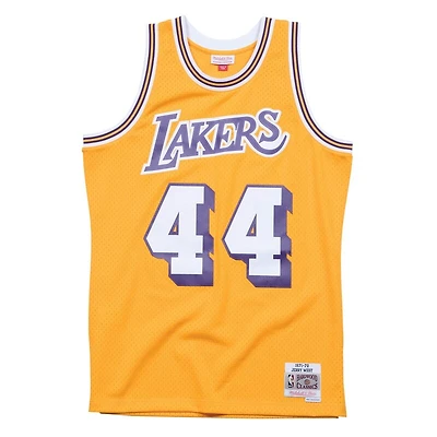 Los Angeles Lakers Jerry West Mitchell & Ness 1971-72 Hardwood Classics Swingman Player Gold Jersey