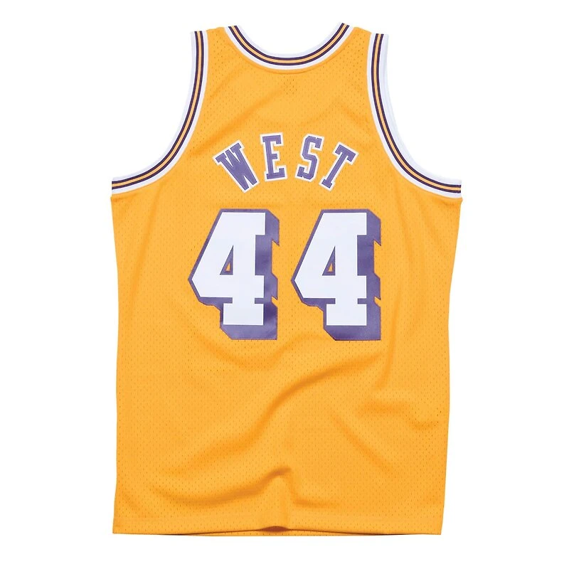 Los Angeles Lakers Jerry West Mitchell & Ness 1971-72 Hardwood Classics Swingman Player Gold Jersey
