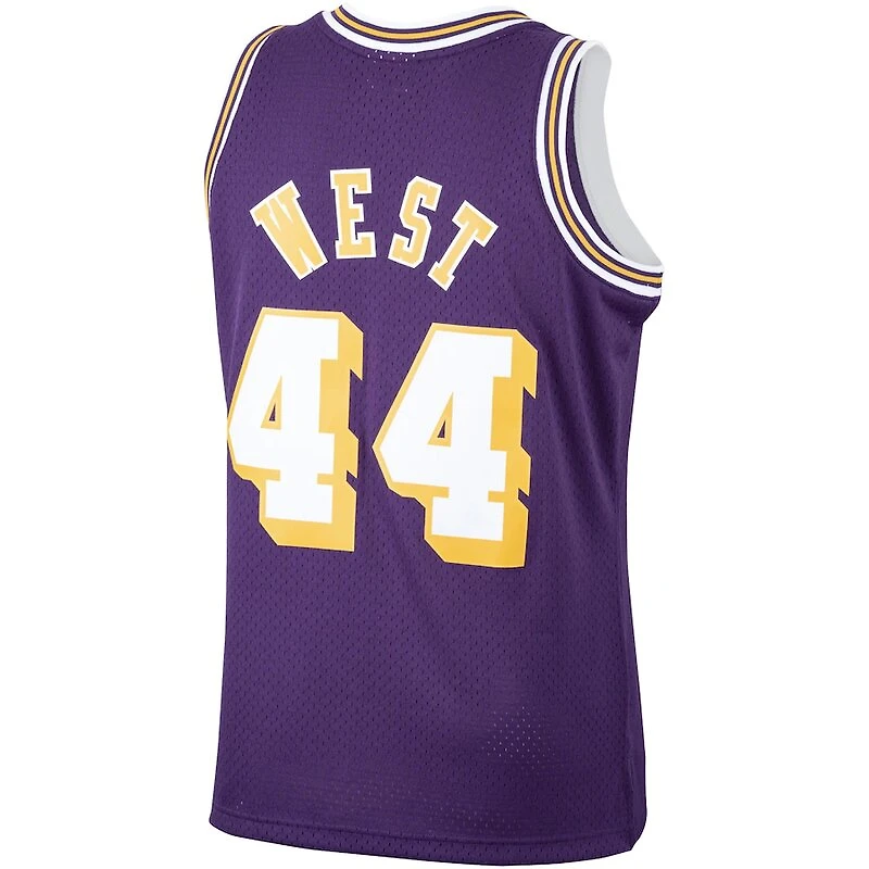 Los Angeles Lakers Jerry West Mitchell & Ness 1971-72 Hardwood Classics Swingman Player Purple Jersey