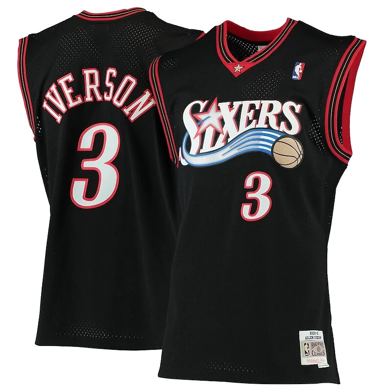 Philadelphia 76ers Allen Iverson Mitchell & Ness 2000-01 Hardwood Classics Swingman Player Black Jersey