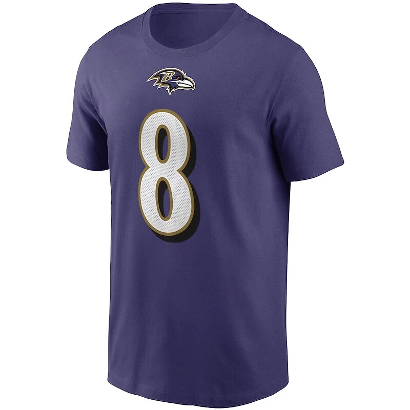 Baltimore Ravens Lamar Jackson Nike Purple Team Player Name & Number T-Shirt