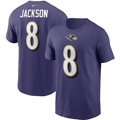 Baltimore Ravens Lamar Jackson Nike Purple Team Player Name & Number T-Shirt