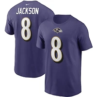 Baltimore Ravens Lamar Jackson Nike Purple Team Player Name & Number T-Shirt