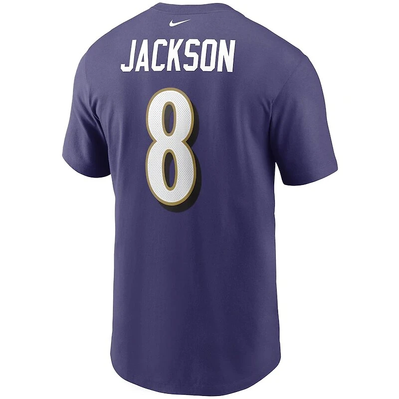 Baltimore Ravens Lamar Jackson Nike Purple Team Player Name & Number T-Shirt