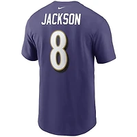 Baltimore Ravens Lamar Jackson Nike Purple Team Player Name & Number T-Shirt
