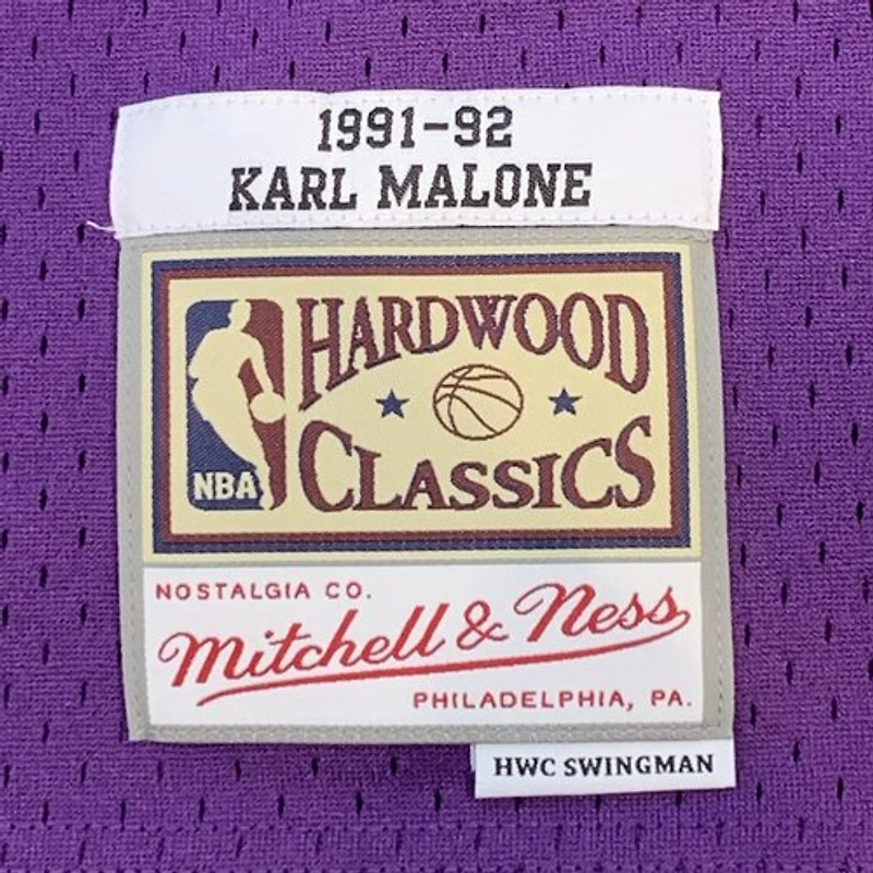 Youth Utah Jazz Karl Malone Mitchell & Ness 1991-92 Hardwood Classics Purple Swingman Jersey