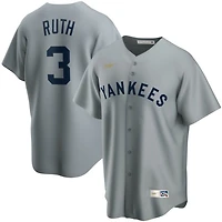 New York Yankees Babe Ruth Nike Gray Road Cooperstown Collection Player Jersey