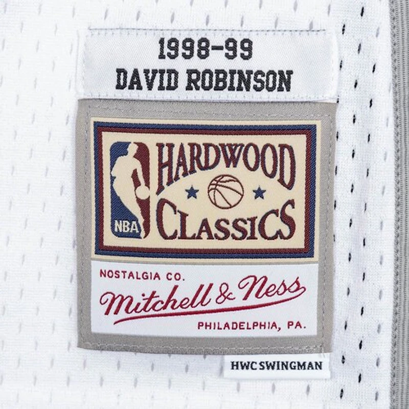 San Antonio Spurs David Robinson Mitchell & Ness 1998-99 Hardwood Classics Swingman Player White Jersey
