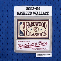 Detroit Pistons Rasheed Wallace Mitchell & Ness 2003-04 Hardwood Classics Swingman Player Royal Blue Jersey
