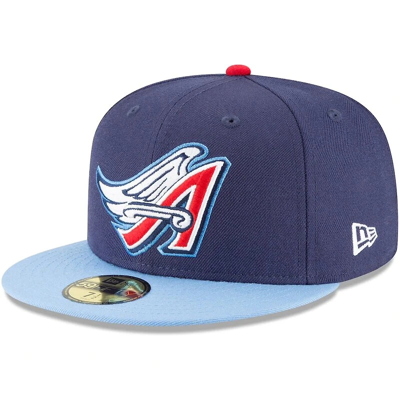 Anaheim Angels New Era Navy Light Blue 1997 Cooperstown Collection Wool 59FIFTY Fitted Hat