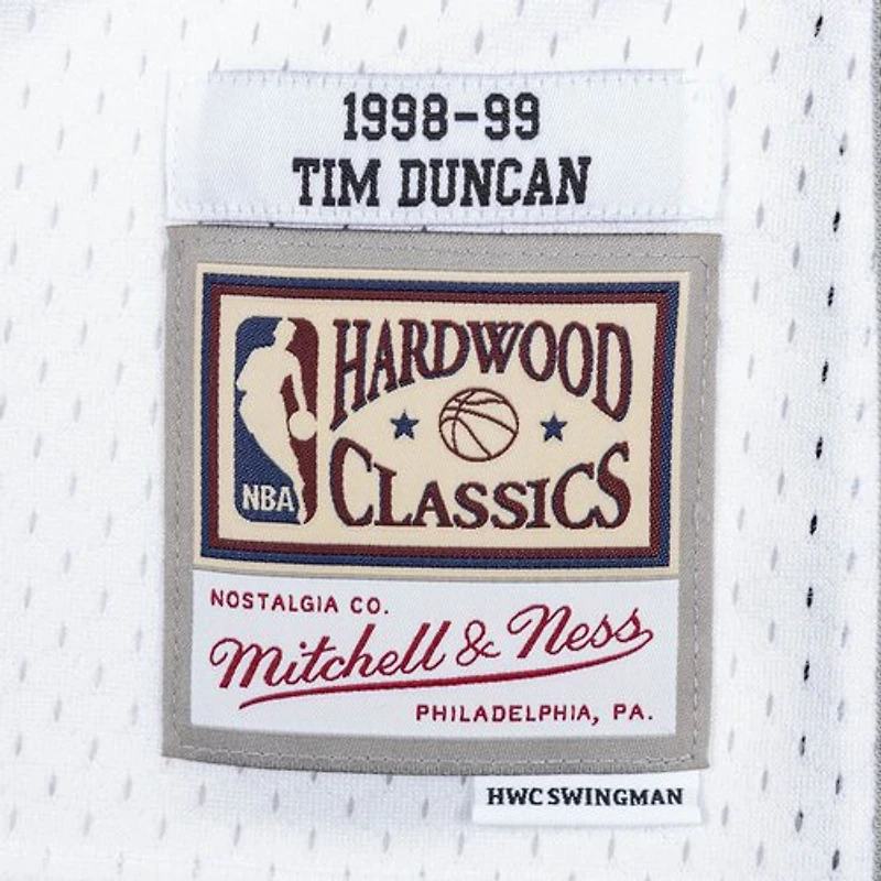 San Antonio Spurs Tim Duncan Mitchell & Ness 1998-99 Hardwood Classics Swingman Player White Jersey
