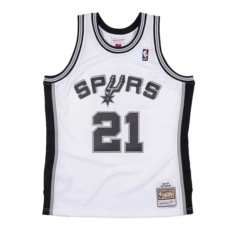 San Antonio Spurs Tim Duncan Mitchell & Ness 1998-99 Hardwood Classics Swingman Player White Jersey