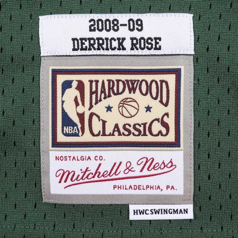 Chicago Bulls Derrick Rose Mitchell & Ness 2008-09 Hardwood Classics Swingman Player Green Jersey