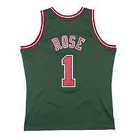 Chicago Bulls Derrick Rose Mitchell & Ness 2008-09 Hardwood Classics Swingman Player Green Jersey