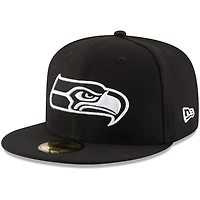 Seattle Seahawks black New Era 59fifty basic sized hat