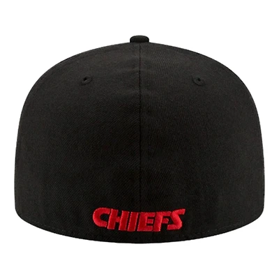 Kansas City Chiefs black New Era 59fifty basic sized hat