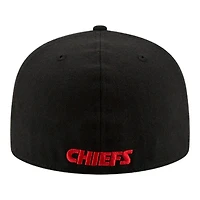 Kansas City Chiefs black New Era 59fifty basic sized hat