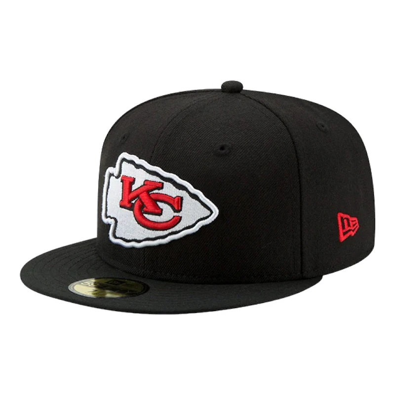 Kansas City Chiefs black New Era 59fifty basic sized hat
