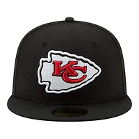 Kansas City Chiefs black New Era 59fifty basic sized hat