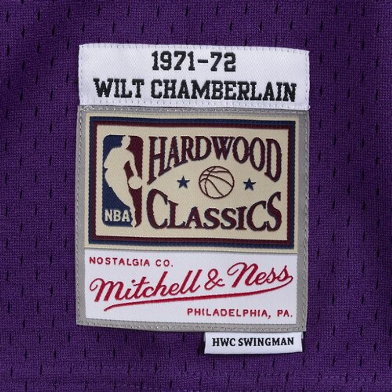 Los Angeles Lakers Wilt Chamberlain Mitchell & Ness 1971-72 Hardwood Classics Swingman Player Purple Jersey