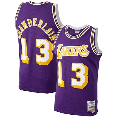 Los Angeles Lakers Wilt Chamberlain Mitchell & Ness 1971-72 Hardwood Classics Swingman Player Purple Jersey