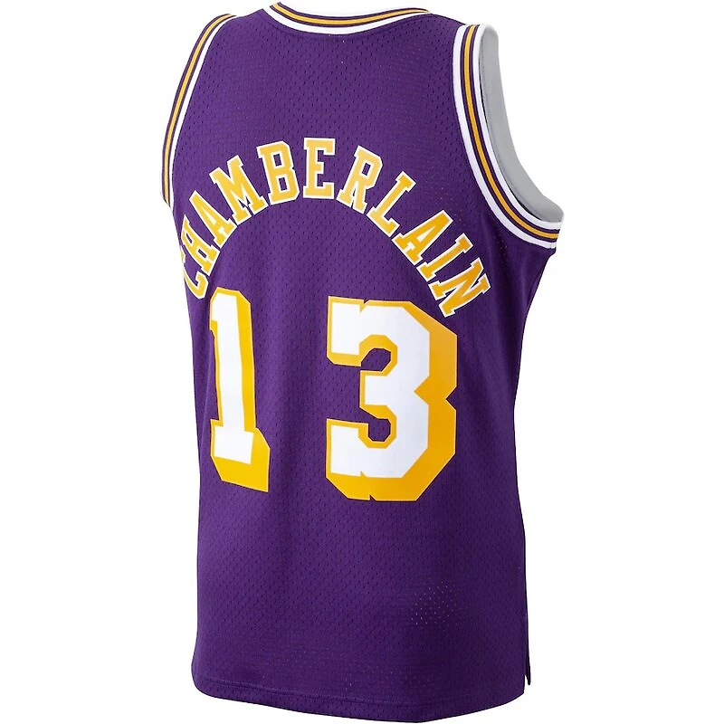 Los Angeles Lakers Wilt Chamberlain Mitchell & Ness 1971-72 Hardwood Classics Swingman Player Purple Jersey