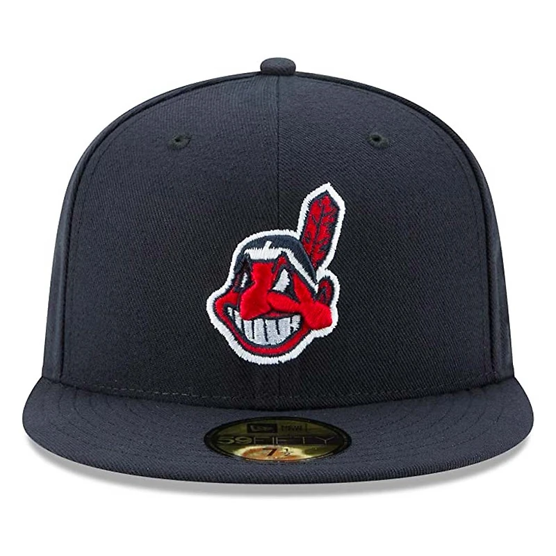 Cleveland Indians New Era Road Authentic Collection Chief Wahoo Old Logo On-Field 59FIFTY Fitted Hat