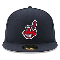 Cleveland Indians New Era Road Authentic Collection Chief Wahoo Old Logo On-Field 59FIFTY Fitted Hat