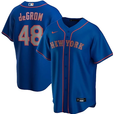 New York Mets Jacob deGrom Nike Royal Alternate Road Player Jersey