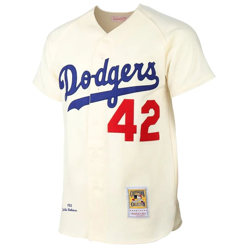 Brooklyn Dodgers Jackie Robinson Mitchell & Ness MLB Authentic Cream Jersey