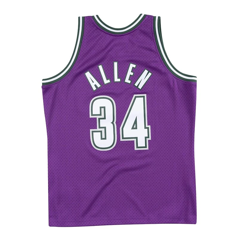 Milwaukee Bucks Ray Allen Mitchell & Ness 2000-01 Hardwood Classics Swingman Player Purple Jersey