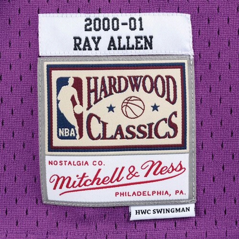 Milwaukee Bucks Ray Allen Mitchell & Ness 2000-01 Hardwood Classics Swingman Player Purple Jersey