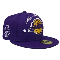 Los Angeles Lakers Starry Script Palm Tree Purple New Era 59FIFTY Fitted Hat