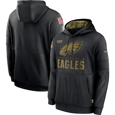 Philadelphia Eagles Nike Black 2020 Salute to Service Sideline Performance Pullover Hoodie