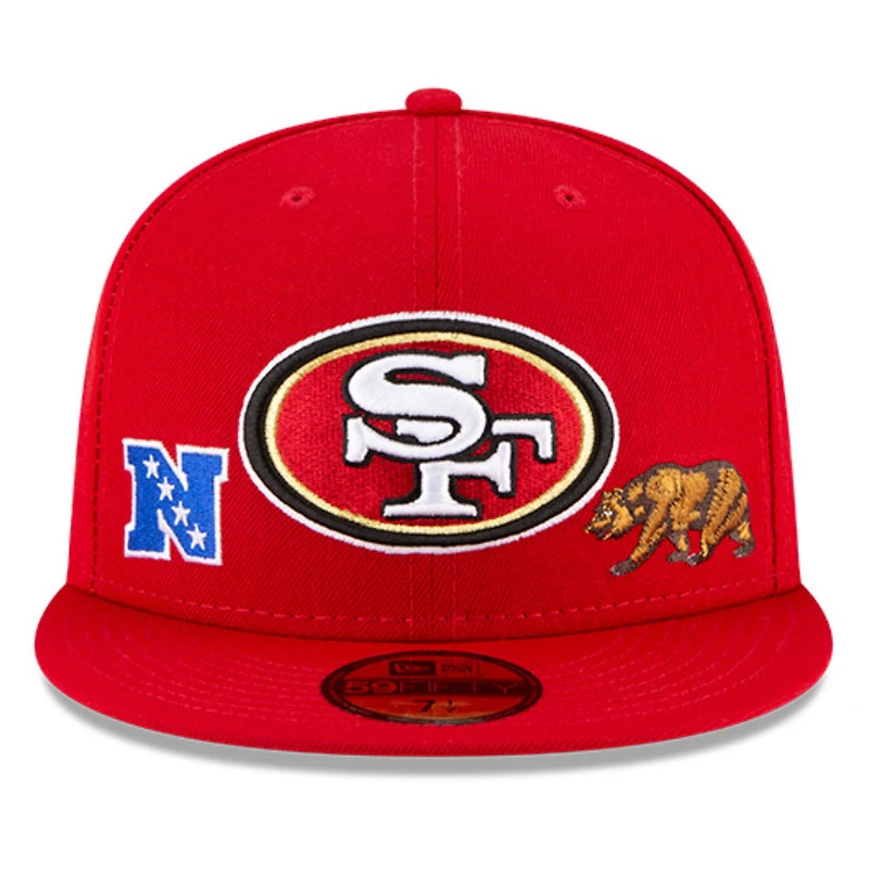 San Francisco 49ers Local B6 Patches Red NFL 59FIFTY Fitted Hat
