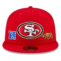 San Francisco 49ers Local B6 Patches Red NFL 59FIFTY Fitted Hat