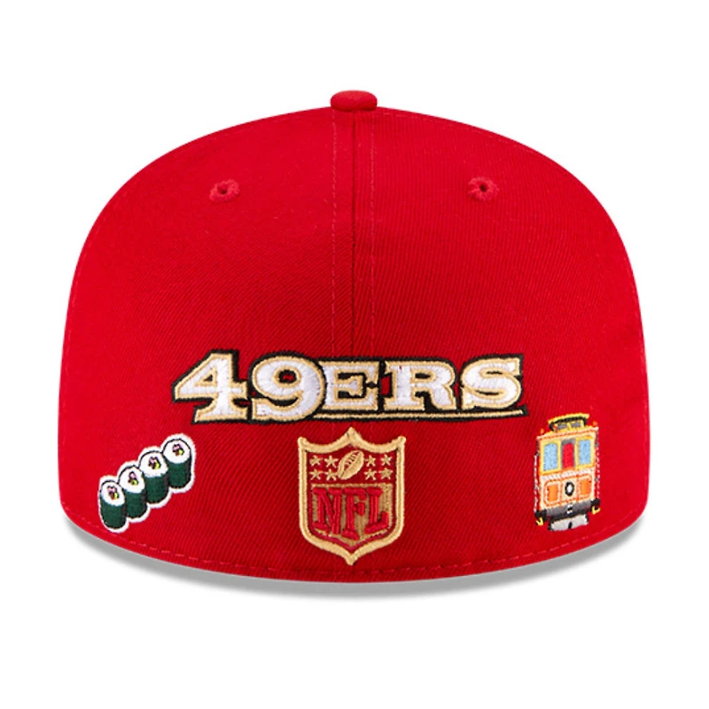 San Francisco 49ers Local B6 Patches Red NFL 59FIFTY Fitted Hat