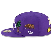 Los Angeles Lakers Local B6 Patches Purple 59FIFTY Fitted Hat